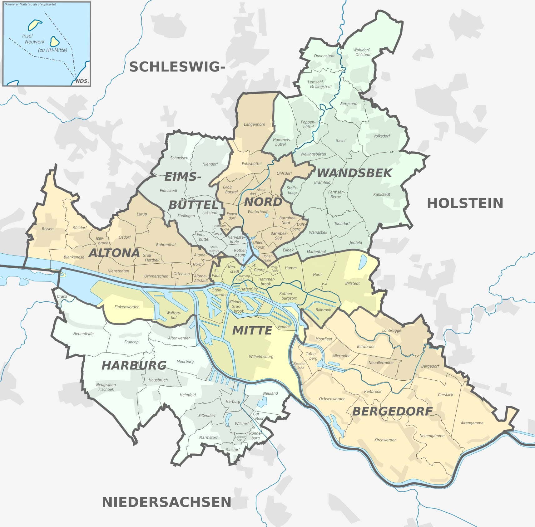 Hamburg Stadtteile und Bezirke